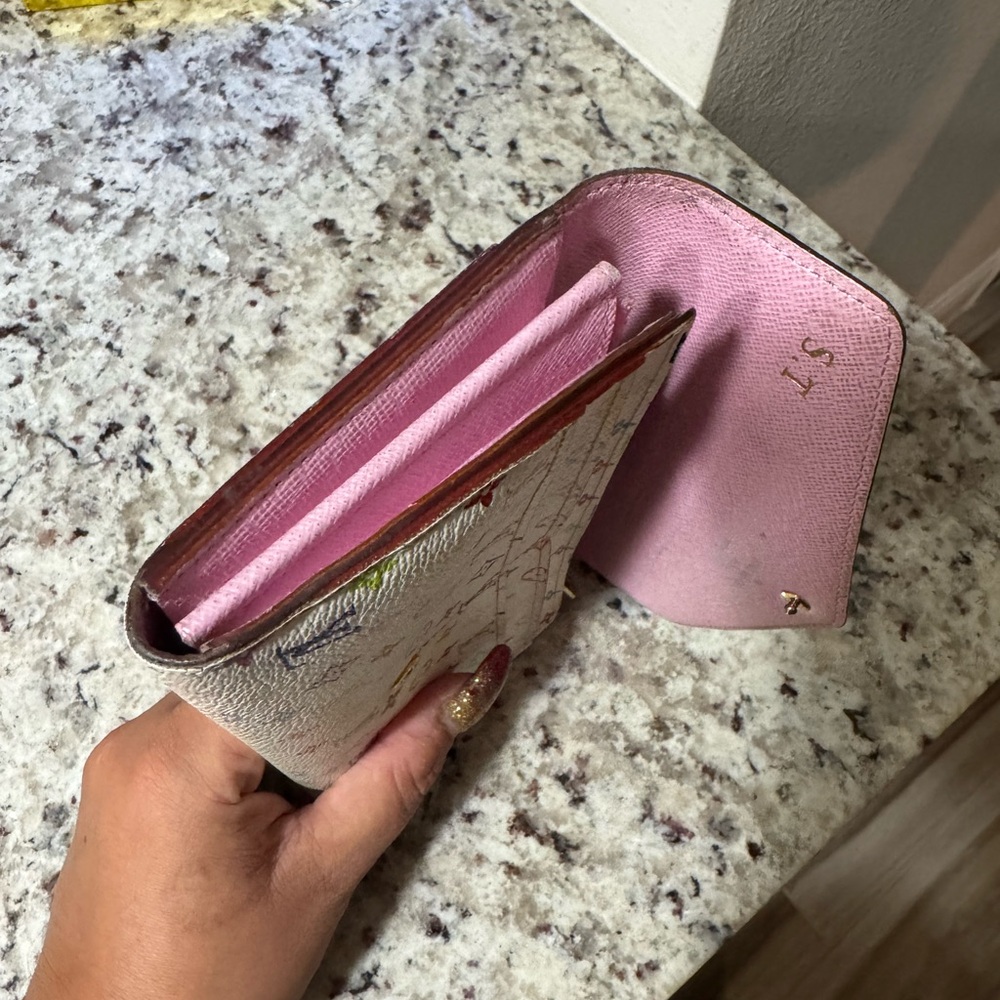 Louis Vuitton white & pink Murakami wallet with dust bag & box - Picture 8 of 17